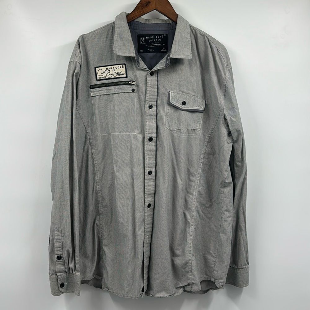 Marc Ecko Button Up Shirt 2Xl Pinstripes